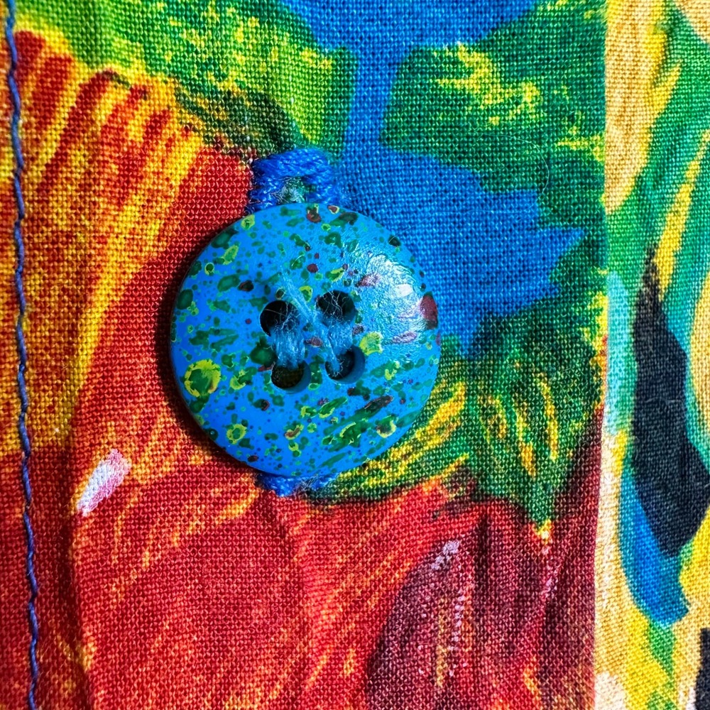 Jams World Sea Life 90s Vintage Sleeveless Maxi Dress Multi-Color Button Front S - Picture 5 of 16